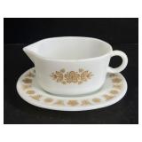 Pyrex gravy bowl with saucer