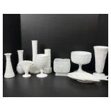 Milk glass vases