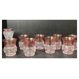 King Crown Cranberry Flash Glass Tumblers