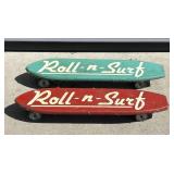 2 Vintage Wooden Skateboards