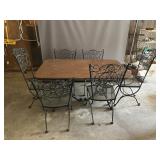 Cast Iron Leg Table with 6 Chairs