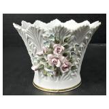 Lefton China Hand-Painted Porcelain Floral Vase