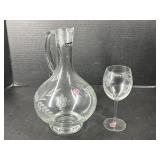 6 cut glasses and Pitcher