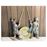 Vintage Musketeer Figures with Wall Plate