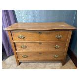 Antique Oak 3-Drawer Dresser