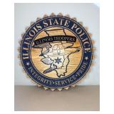 Illinois State Police Handcrafted Wooden Plaque