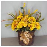 Autumn Floral Arrangement w/ Decorative Wood Base