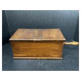 Antique Wooden Ballot Box with Hand Crank