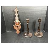 Wooden Wall Decor and Candle Holders