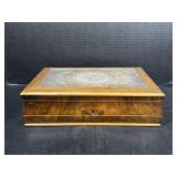 Vintage Glass Top Jewelry Box