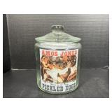 Amos Jones Pickled Eggs Glass Jar
