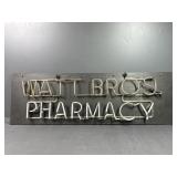 Watt Bros Pharmacy Neon Tubes Sign