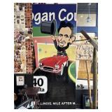 Large Logan County Illinois Lincoln Tourism Sign