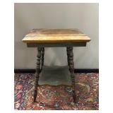 Antique Turned Leg Side Table