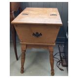 Wooden End Table with Lid