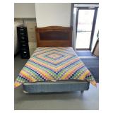 Ornate Wooden Headboard with Full size bed