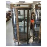Lighted Curved Glass Curio Cabinet