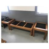 Glass Top. 1-Coffee and 2-End Tables - Nice!
