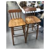 2 Wooden Stools- 30" T