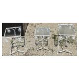 3 small outdoor tables