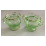2 Gold Rim Uranium creamer & Sugar