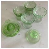 6 Pc Uranium Glass