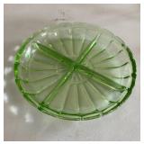Uranium Glass Divided Dish