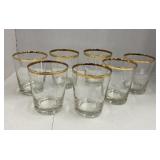 Gold Rimmed Canadian Club Lg. Rock Glasses