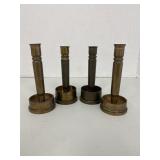 4 WWII Trench Art candle Holders