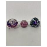 3 Glass Paperweights