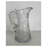 Elegant etched Glass Pitcher
