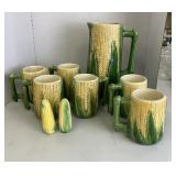 Corn Pattern Mugs, pitcher, s&p shaker