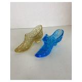 Glass shoes, featuring 1 Fenton piece