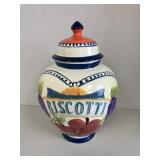 Fruit patterned Biscotti Vase with Lid