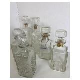 Lot of 6 Glass Decanters