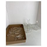 Glass Chandelier with Hanging Crystals