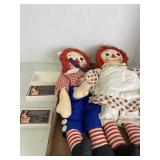 Vintage Raggedy Anne and Andy dolls and Abe