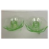 Uranium Glass Candle Holders