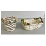 Vintage Italy made Wire Floral Planters