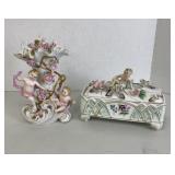 Victorian unmarked Cherub Floral items