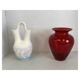 Native American style Water Vase, Red Vase