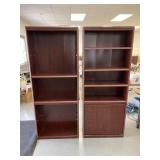 Pair upright bookshelves