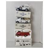3 Die-Cast Trucks, 2 Banks, NIB,