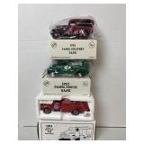 3 Die-Cast Trucks 2 Banks, NIB,