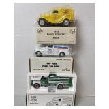 3 Die-Cast Trucks, 2 Banks, NIB,