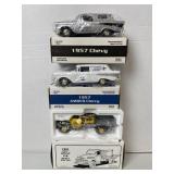 3 Die-Cast Trucks  2 Banks, NIB,
