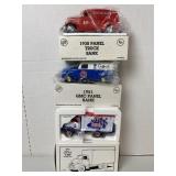3 Die-Cast Trucks 2 Banks, NIB,