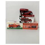 3 Die-Cast Banks, NIB, Halibrand, Clark