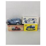 3 Die-Cast Banks, NIB, Mickey Thompson, Conoco