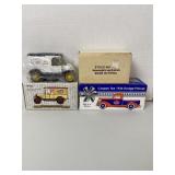 3 Die-Cast Banks, NIB, Cooper Tire, Wonder Bread,